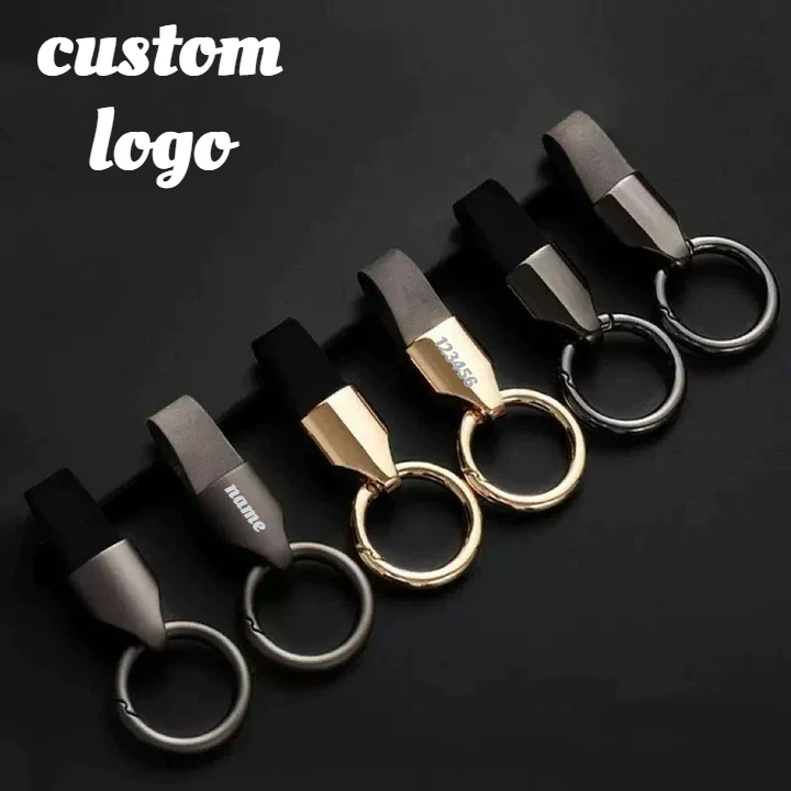 Initial Ring Custom - Personalized Name Number Frosted Cowhide Genuine