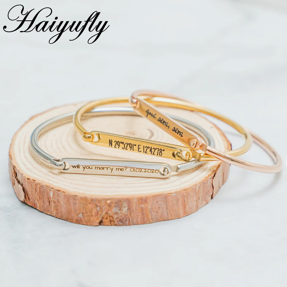 Haiyufly Engrave Name Horsesho - Coordinates Bracelet 评论和价格