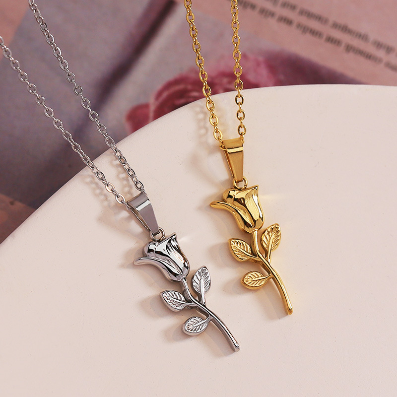 316 Stainless Steel Fashion Ro - Birth Flower Necklace 评论和价格