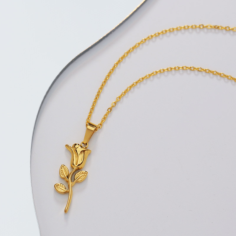 316 Stainless Steel Fashion Ro - Birth Flower Necklace 评论和价格