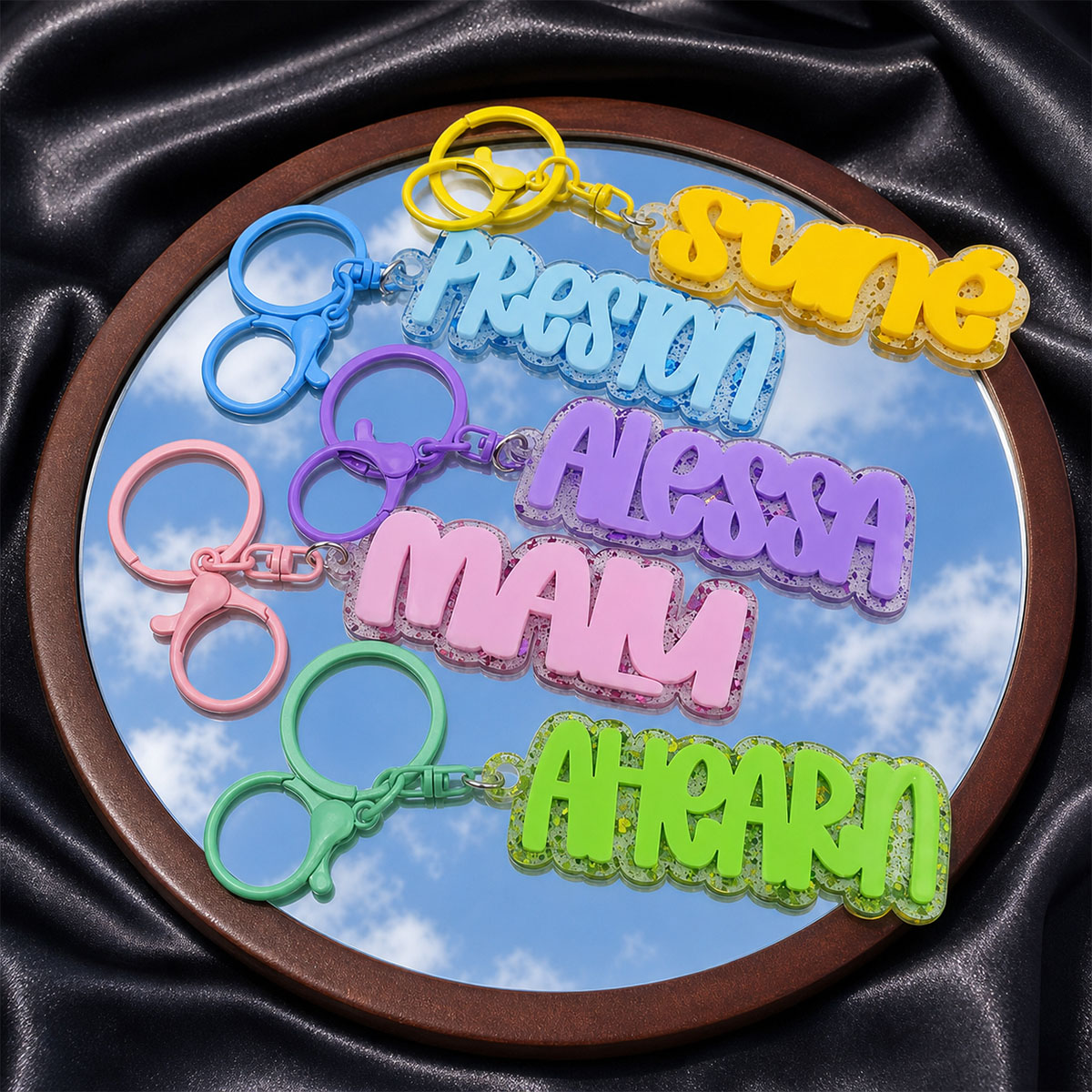 Custom Name Acrylic Keychain P - Initial Ring Custom 评论和价格